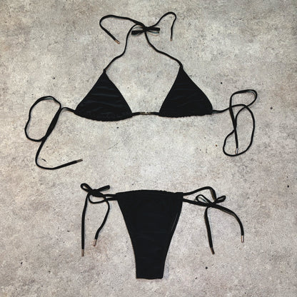 Golden Logo Bikini  (Black)