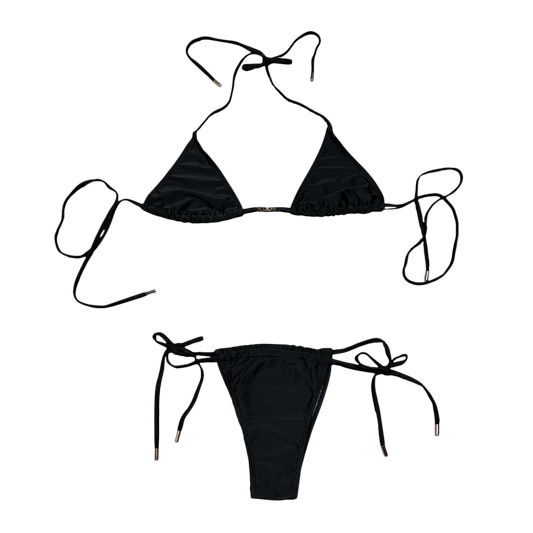 Golden Logo Bikini  (Black)